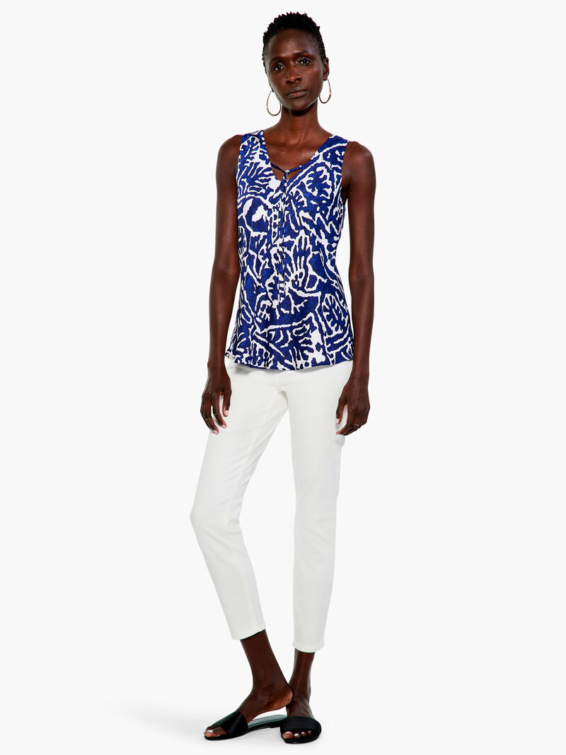 Woman Wears Indigo Stamp Tank image number 3