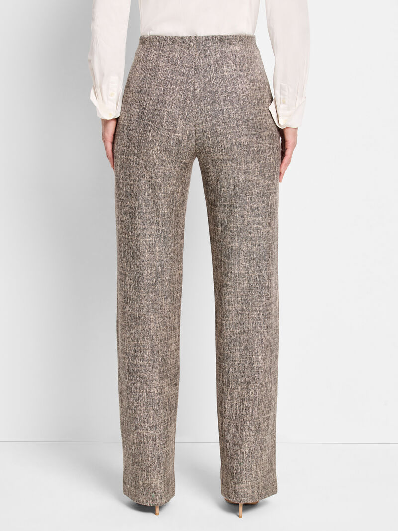 Woman Wears 30.5" Lenox Wide Leg Tweed Pant image number 3