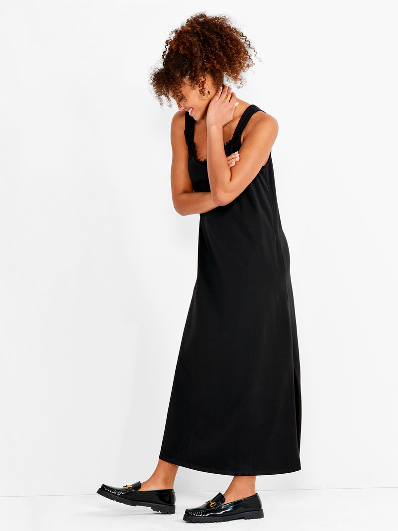 Woman Wears NZT Fringe Slip Dress image number 1