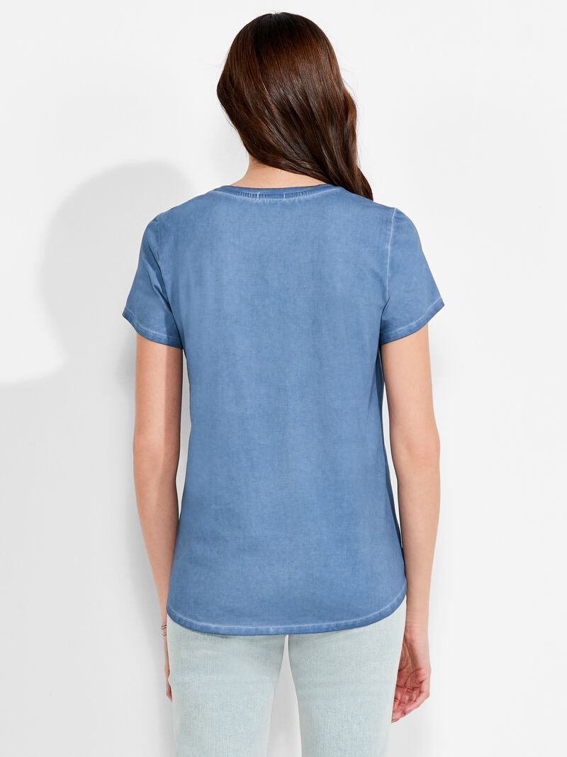 Woman Wears NZT Short Sleeve Shirt Tail Crew Tee image number 2