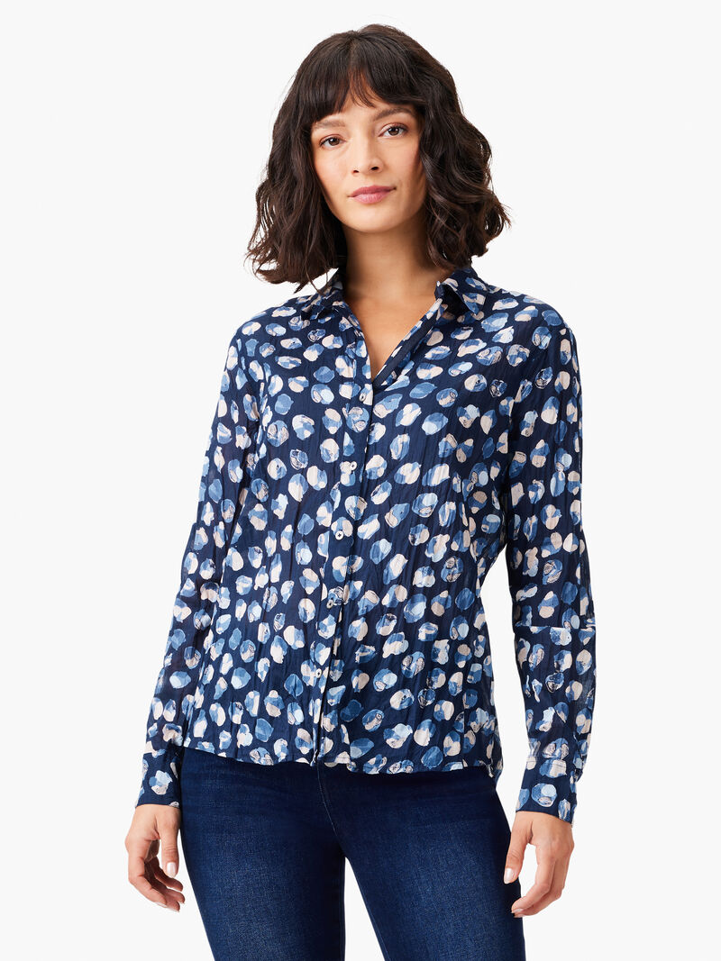 Woman Wears Many Moons Crinkle Shirt image number 0