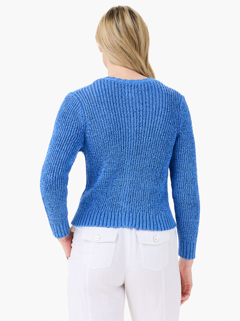 Woman Wears Tape Yarn Button Cardigan image number 3