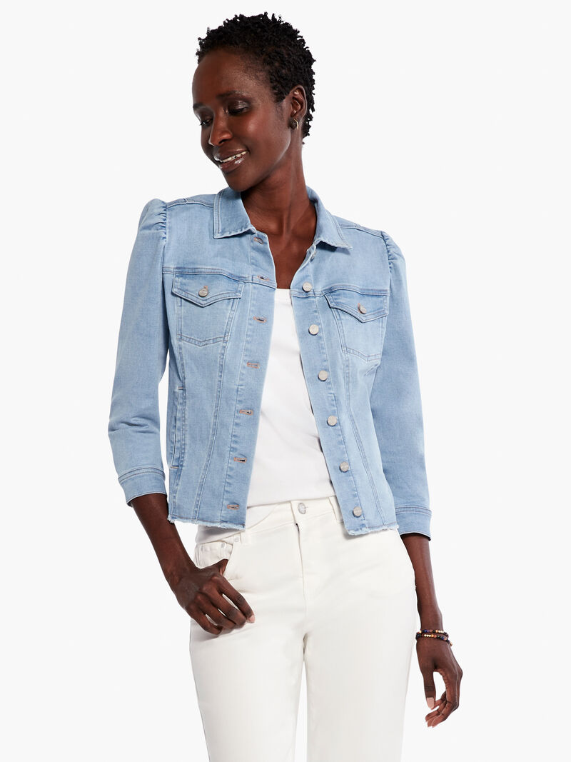 Woman Wears NZ Denim Femme Sleeve Denim Jacket image number 1