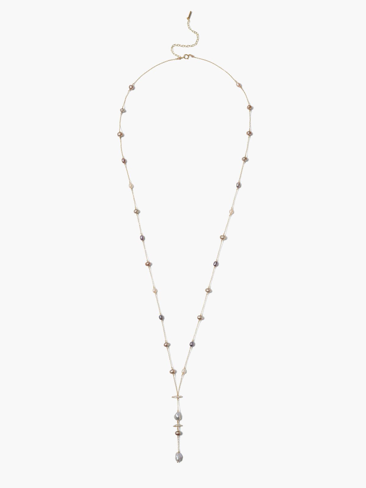 Chan Luu - Grey Pearl Y-Drop Necklace