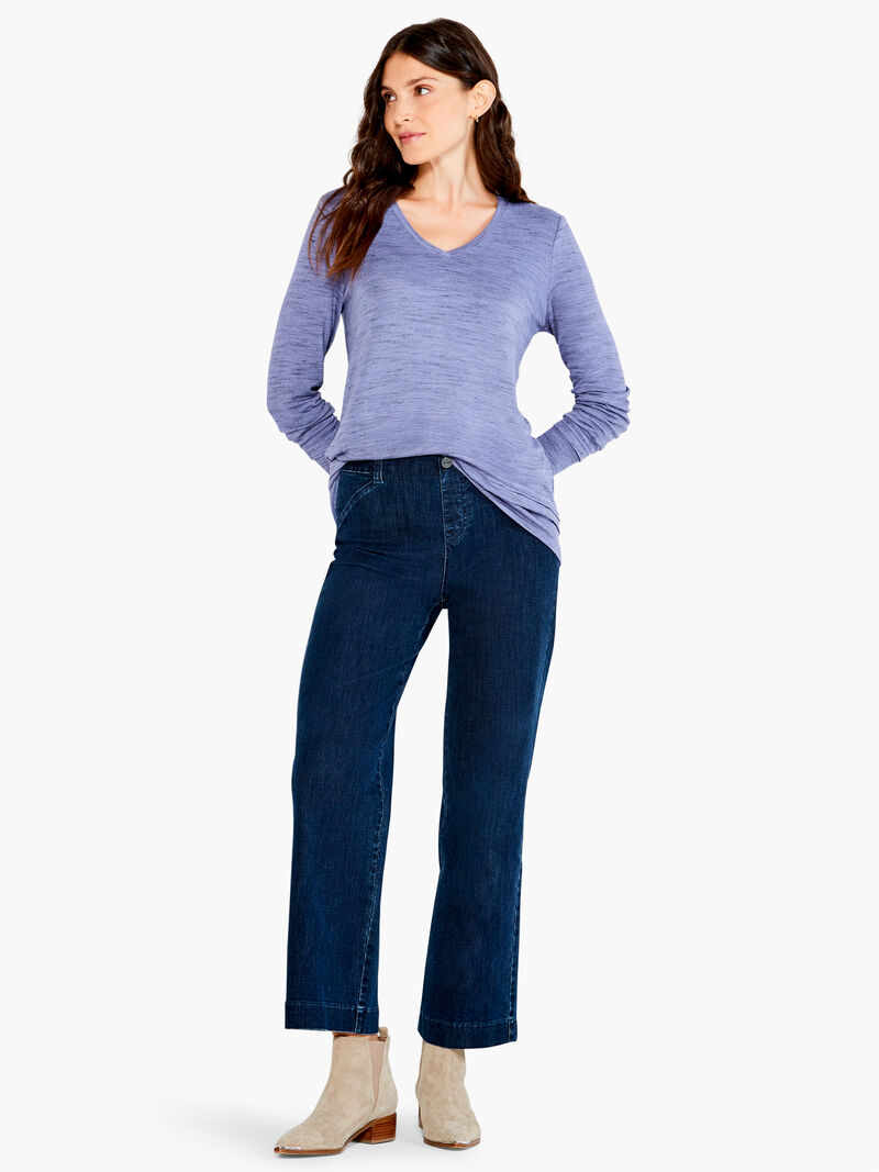 Woman Wears Spacedye Raw Edge Top image number 3