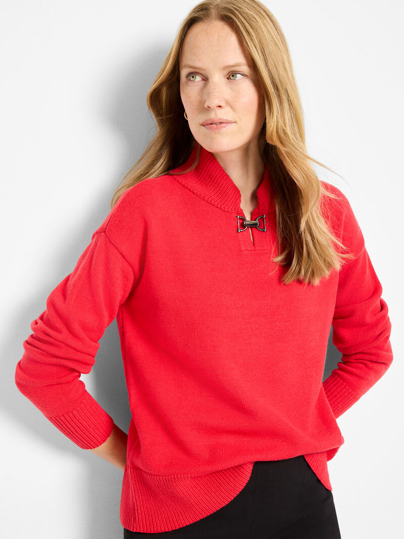 Woman Wears Cozy Riding Sweater image number 0