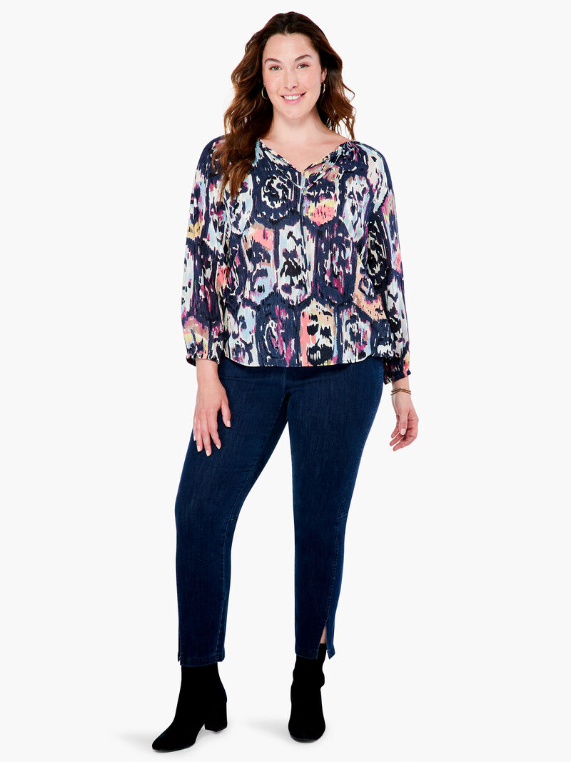 Woman Wears Medallion Mix Top image number 3