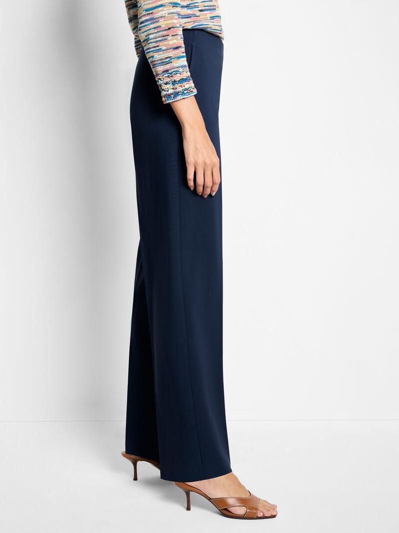 Woman Wears 31" Lenox Wide Leg Sleek Stretch Pant image number 2