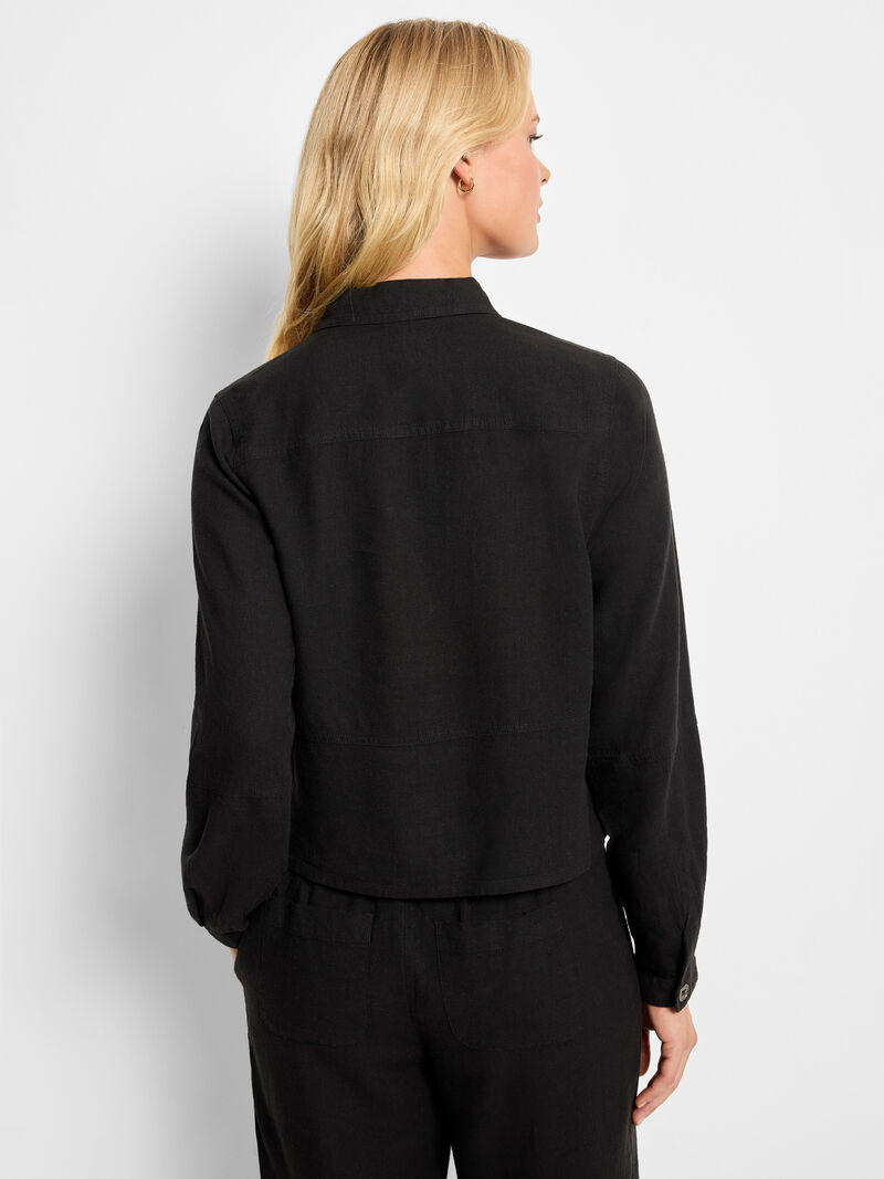 Woman Wears Rumba Linen Pocket Jacket image number 3