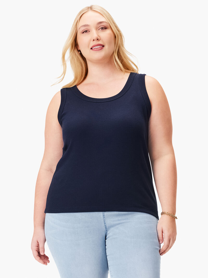 Woman Wears Perfect Knit Rib Scoop Tank image number 0