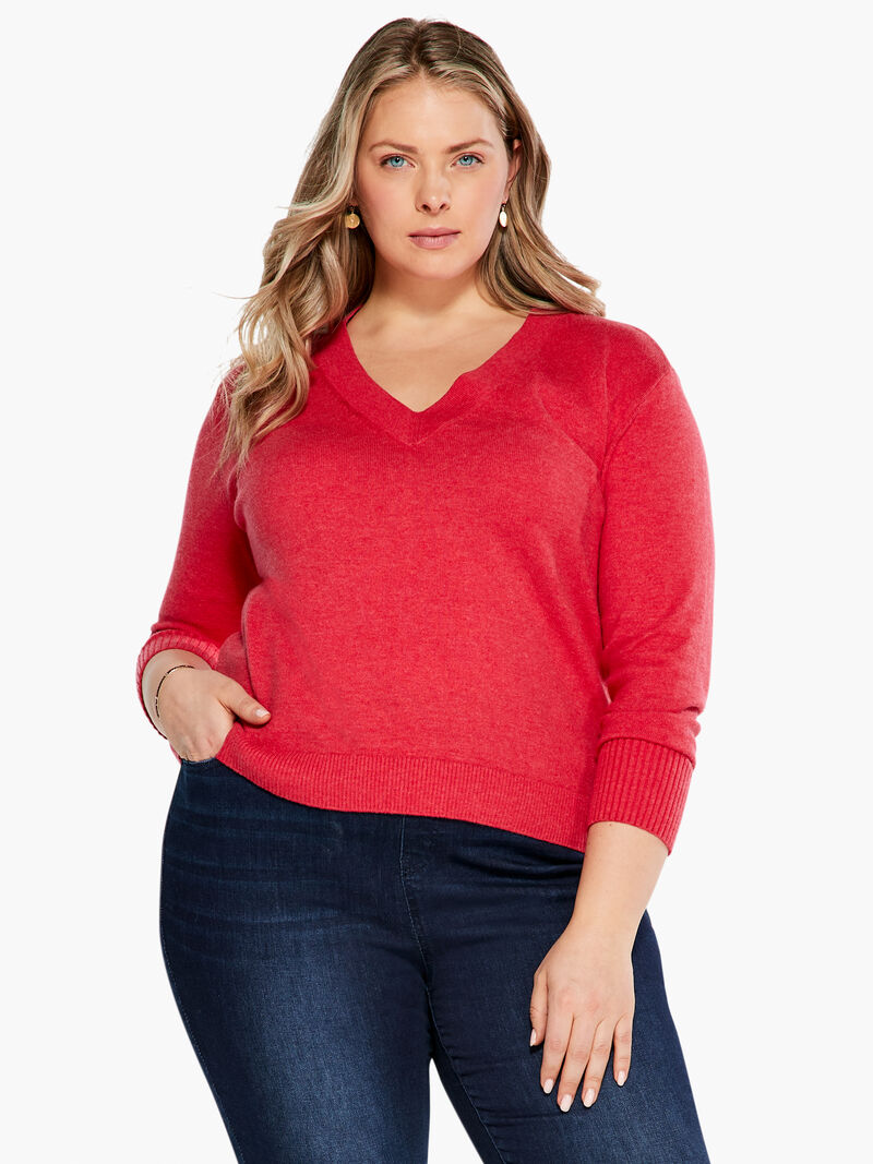 Woman Wears Shorty V Sweater image number 0