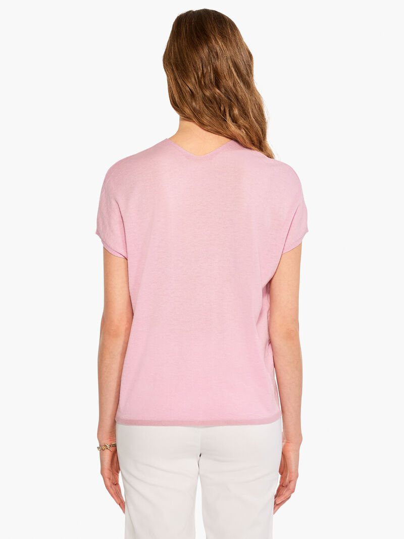 Woman Wears Relaxed V Sweater Tee image number 2
