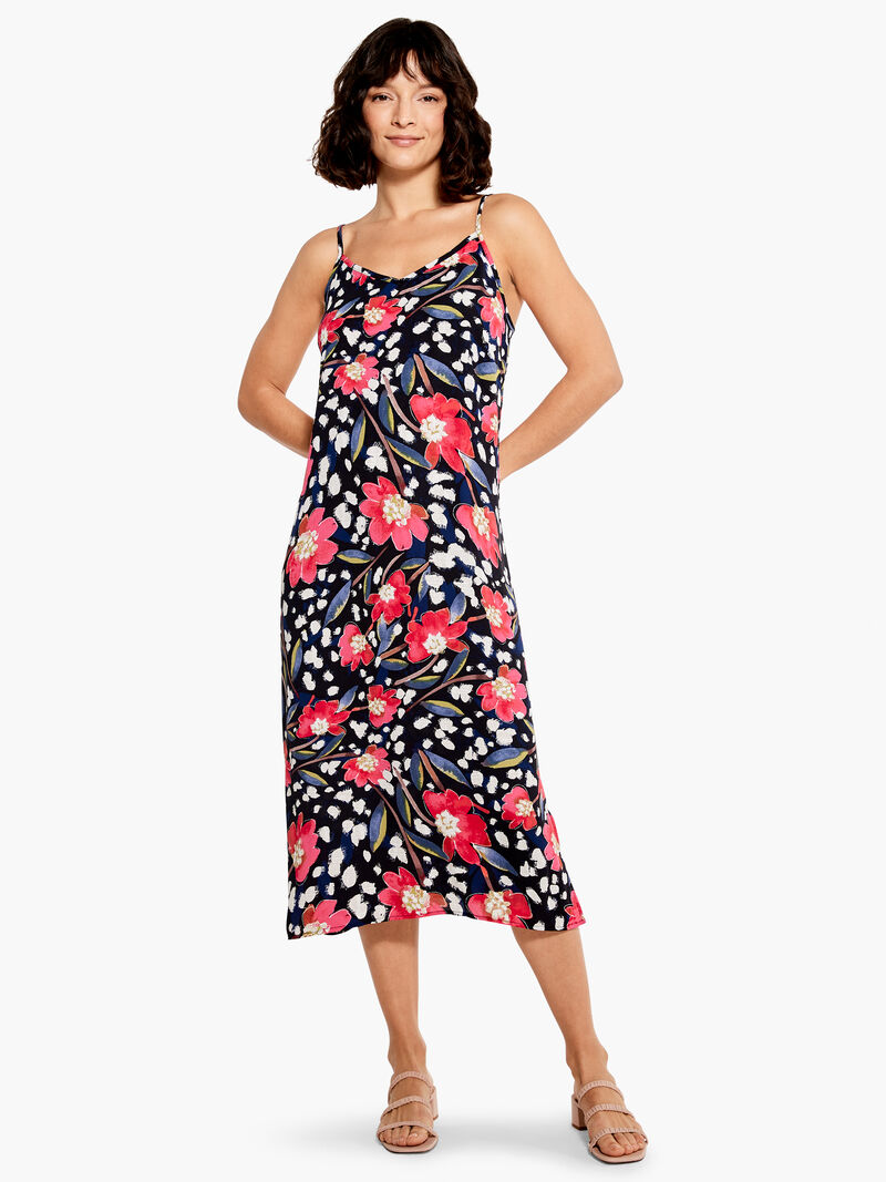 Woman Wears Flower Burst Slip Dress image number 0