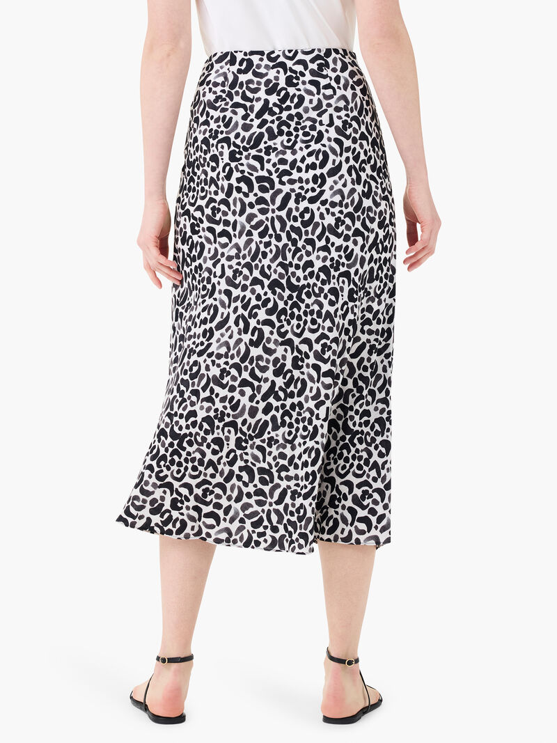 Woman Wears Onyx Animal Slip Skirt image number 3