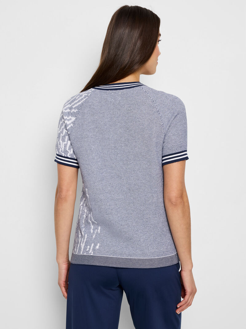 Woman Wears Demi Jacquard Sweater Tee image number 3