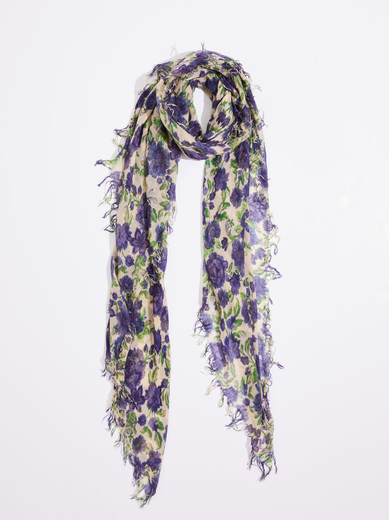 Woman Wears Chan Luu Floral Printed Scarf image number 0