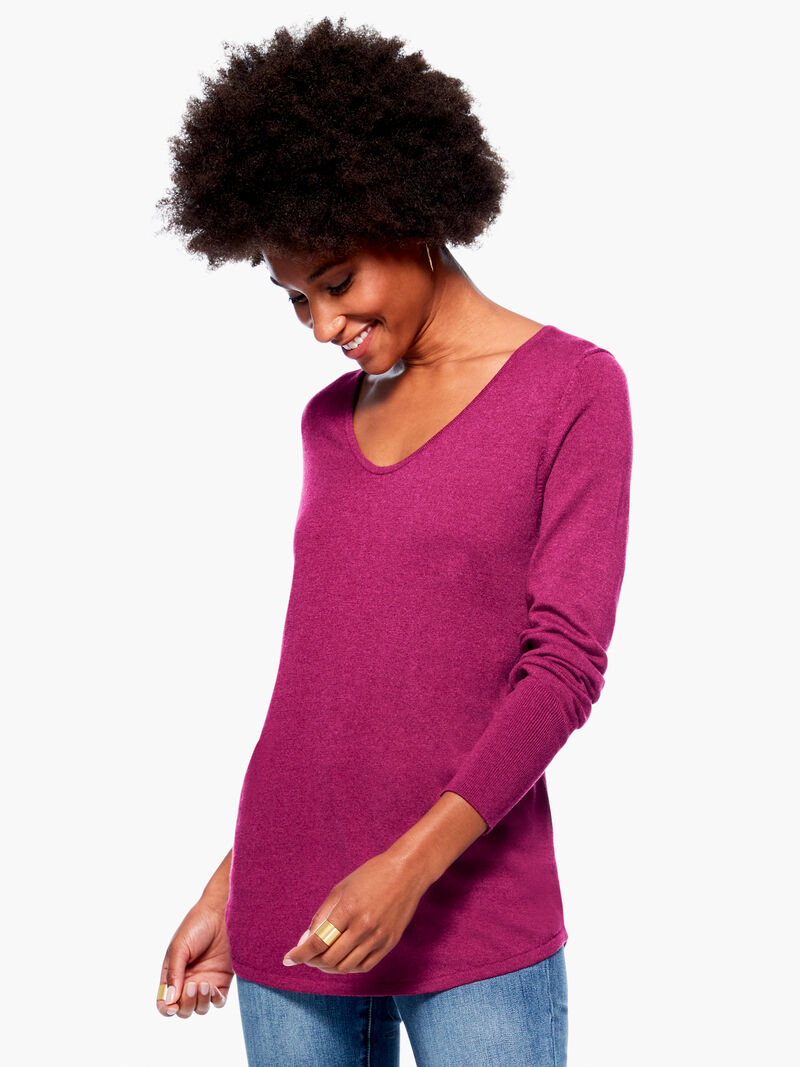 Woman Wears Vital V Neck Sweater image number 0