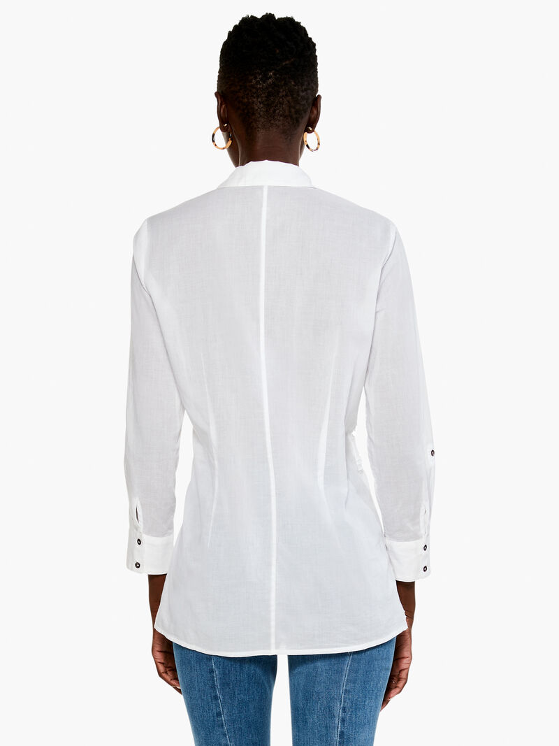 Woman Wears Textured Lines Shirt image number 2