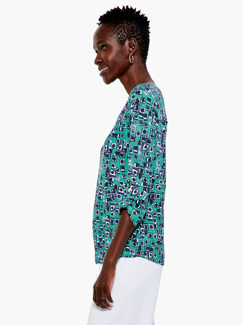 Woman Wears Picnic Geo Top image number 1