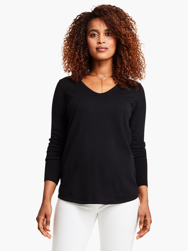 Woman Wears Vital V Neck Sweater image number 0