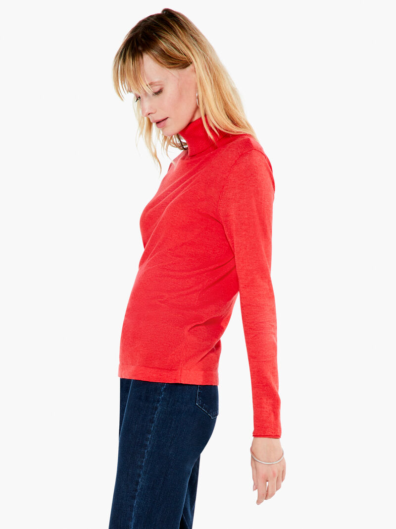 Woman Wears Turtleneck Sweater Tee image number 0