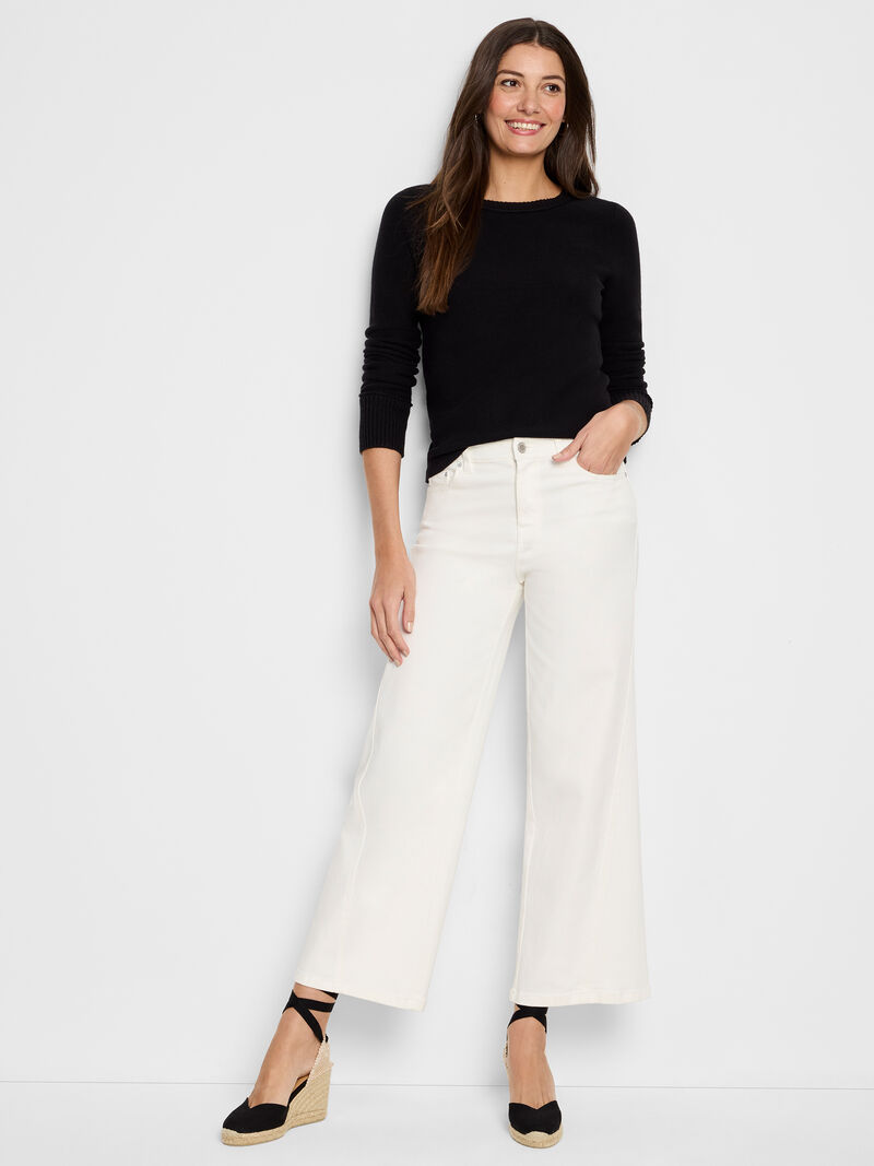 Woman Wears Baby Garter Crew Neck Sweater image number 1