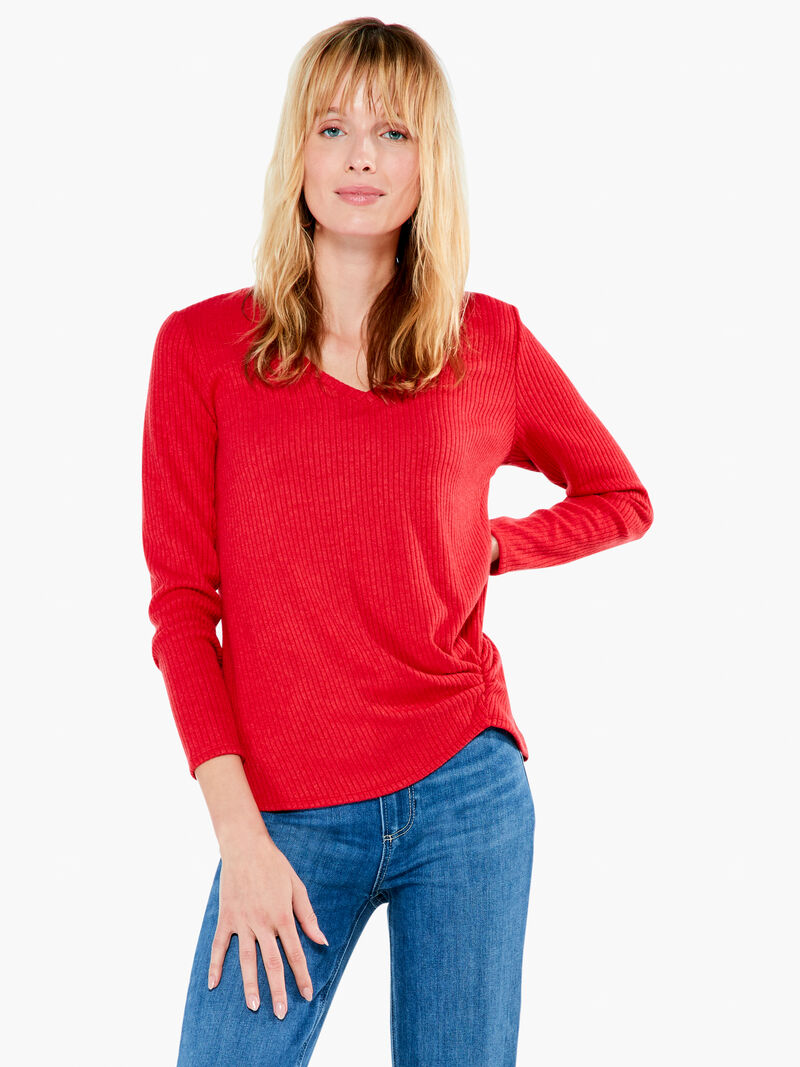 Woman Wears Cozy Rib Twist Top image number 0