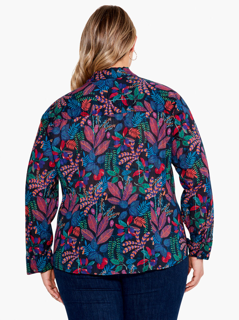 Woman Wears Vibrant Garden Crinkle Shirt image number 2