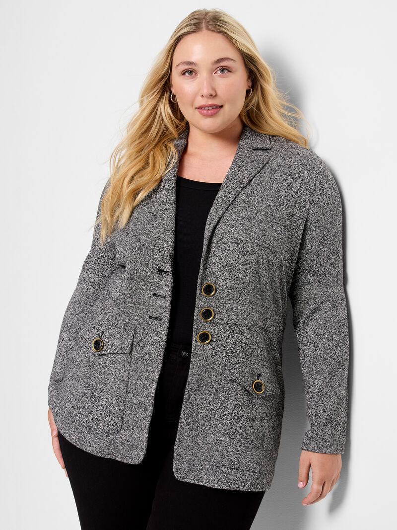 Woman Wears Editor Knit Blazer image number 0