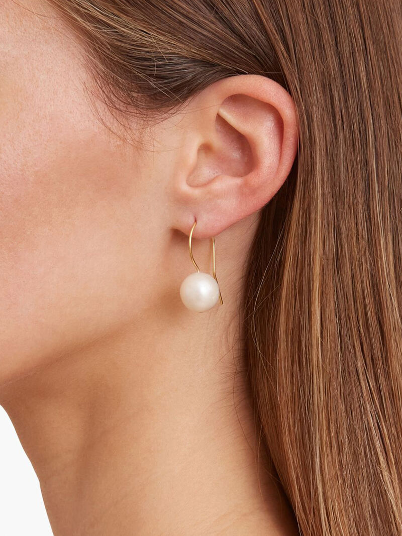 Woman Wears Chan Luu - White Baroque Pearl Earrings image number 1
