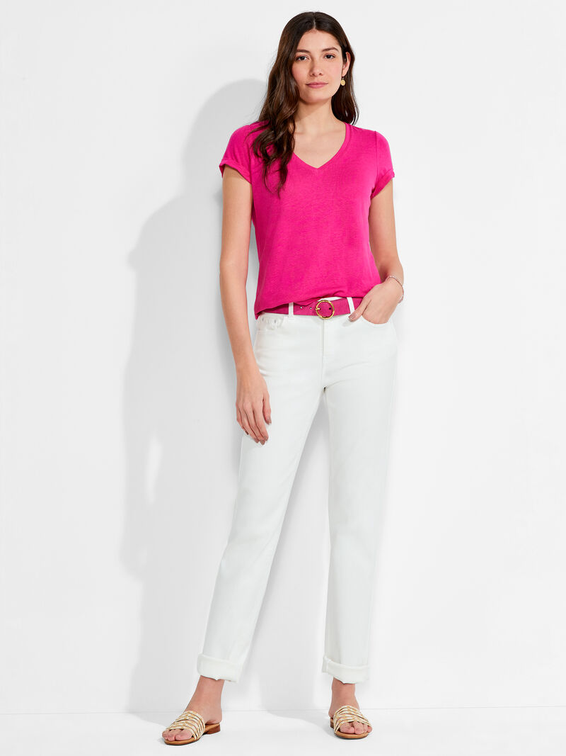 Woman Wears NZT Short Sleeve V Tee image number 3