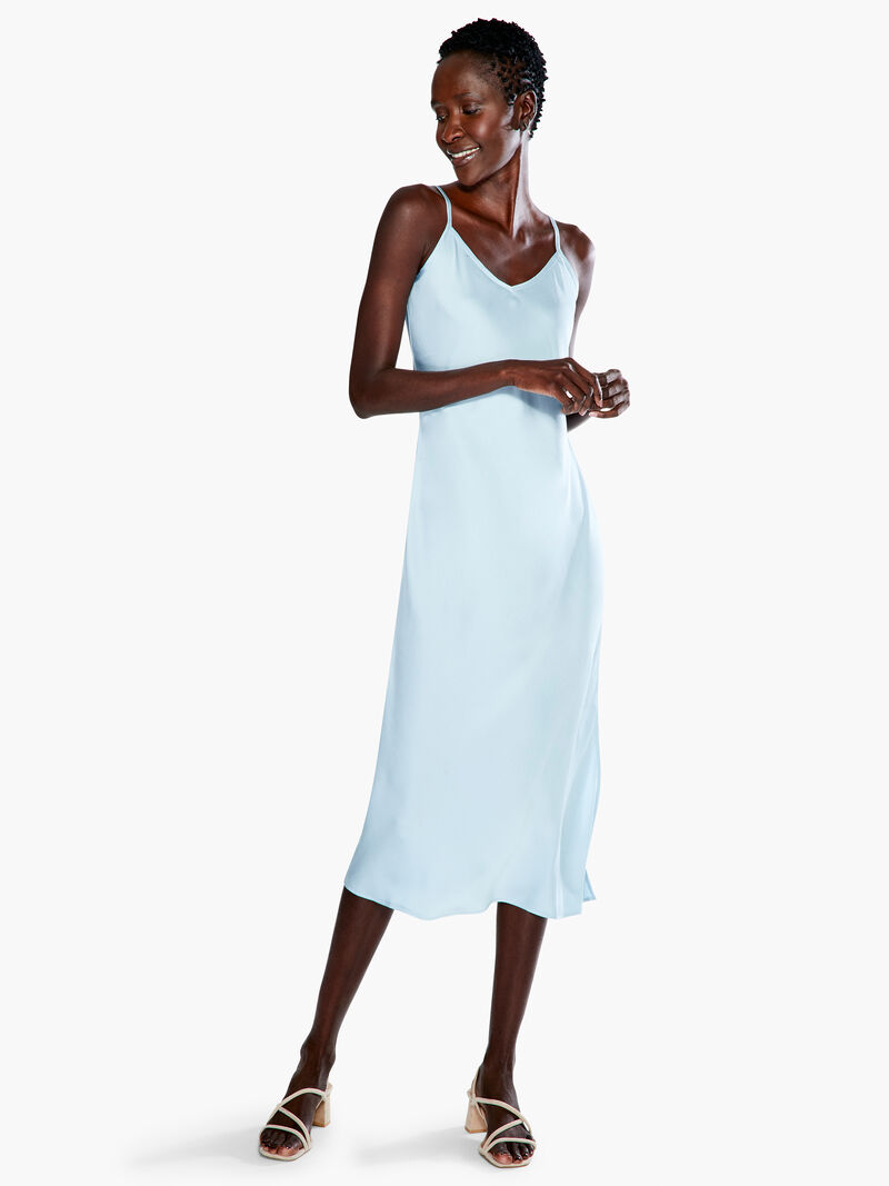 Woman Wears Crepe Slip Dress image number 3