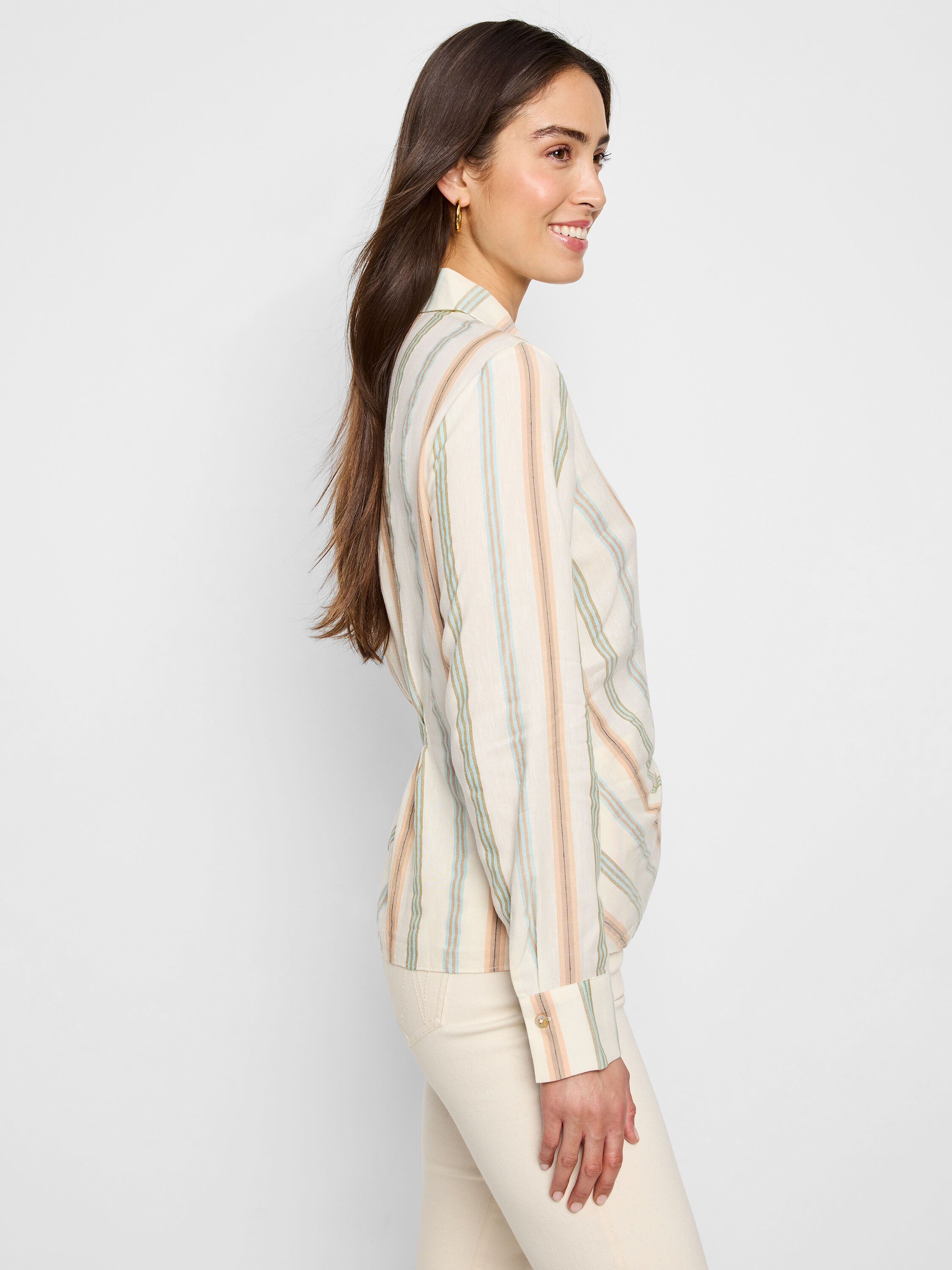 Striped Weekly Wrap Woven Top | NIC+ZOE