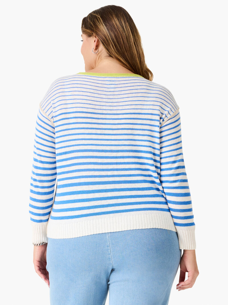 Woman Wears Striped Up Supersoft Sweater image number 3