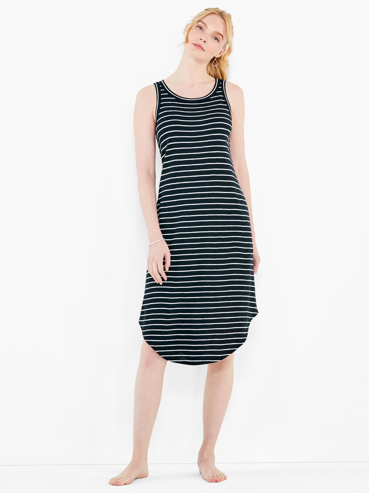 NZT Striped Boat Neck Tank Dress