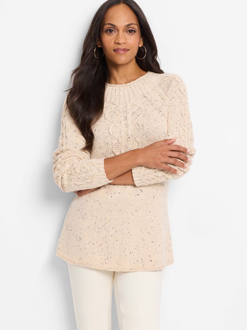 Woman Wears Femme Cable Sweater image number 0