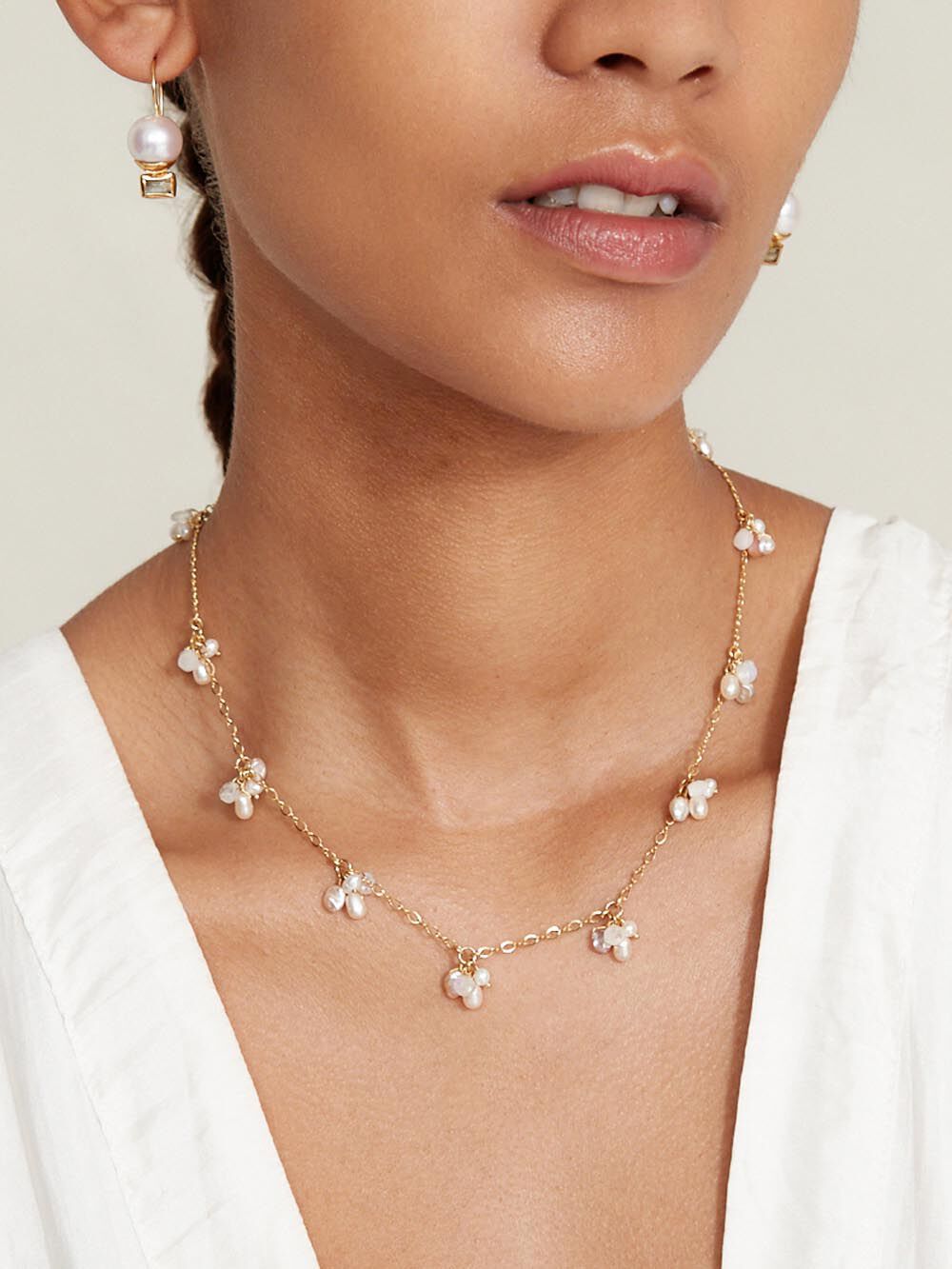 Chan Luu Pearl Cluster Necklace NIC ZOE
