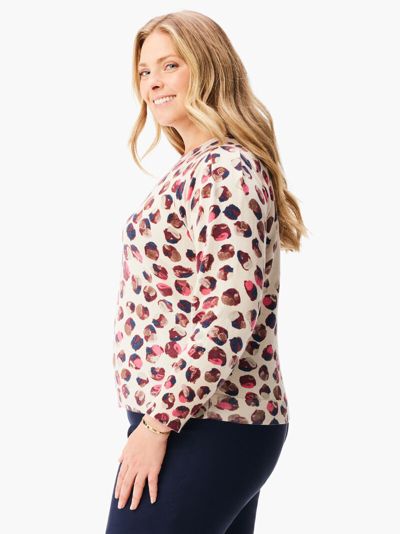 Woman Wears Blush Dot Sweater image number 1