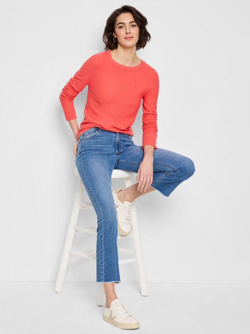 Woman Wears Baby Garter Crew Neck Sweater image number 1