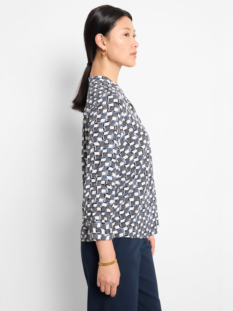 Woman Wears Basketweave Ecovero Shirt image number 2
