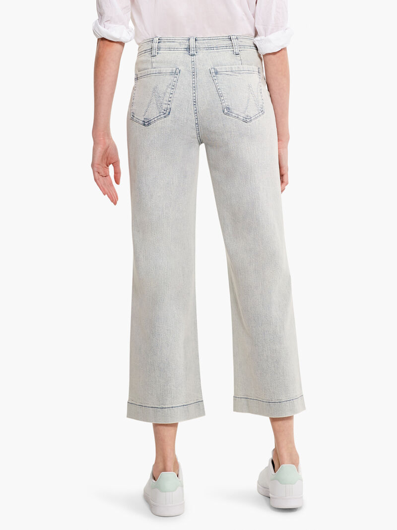 Woman Wears NZ Denim Mid Rise Wide-Leg Crop Jean image number 3