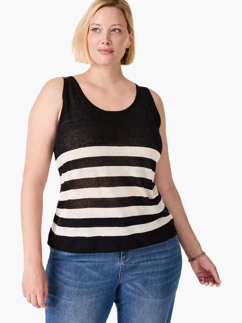 Woman Wears Featherweight Striped Tank image number 0
