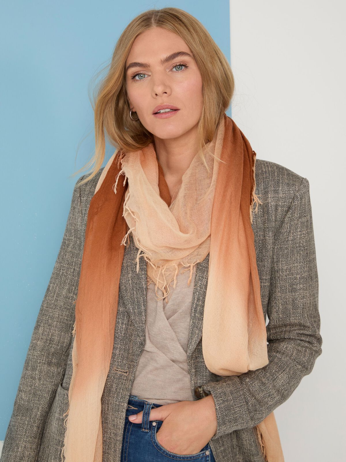 Dip Dye Cashmere/Silk Scarf