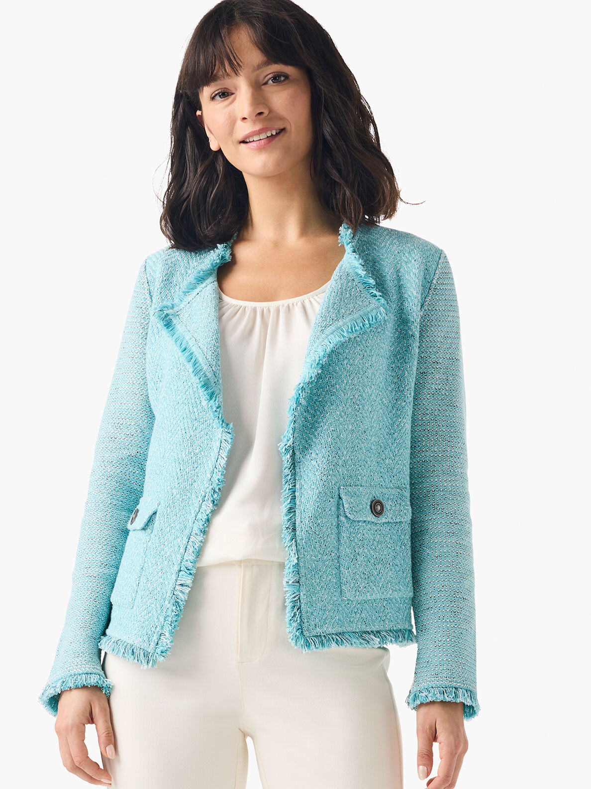 Fringe Mix Knit Pocket Jacket | NIC+ZOE Fringe Mix Knit Pocket Jacket | NIC+ZOE