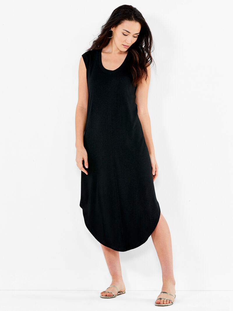 Woman Wears NZT Scoop Tank Dress image number 0