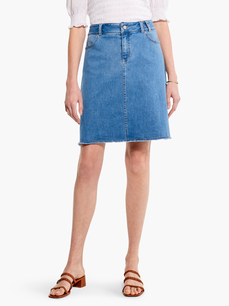 Woman Wears NZ Denim 20" Skirt image number 0