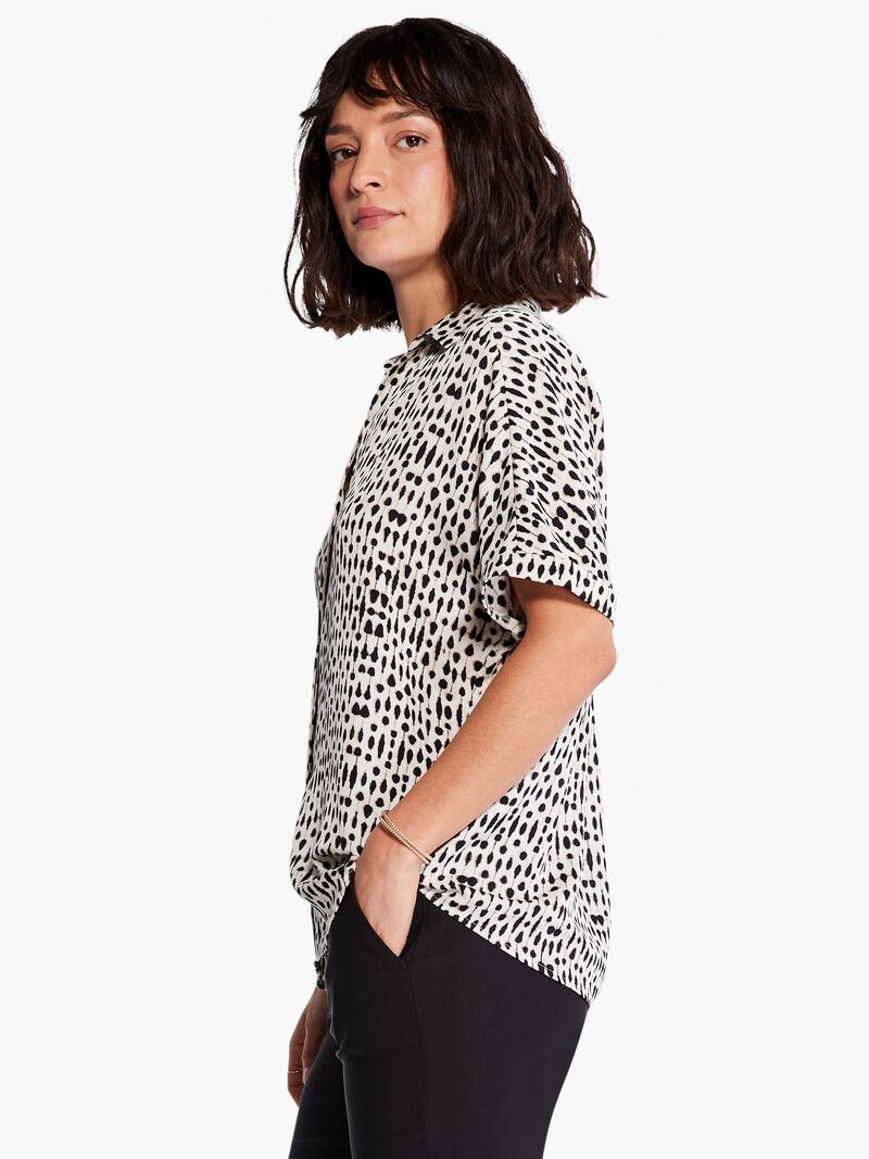 Woman Wears Inky Dots Shirt image number 1