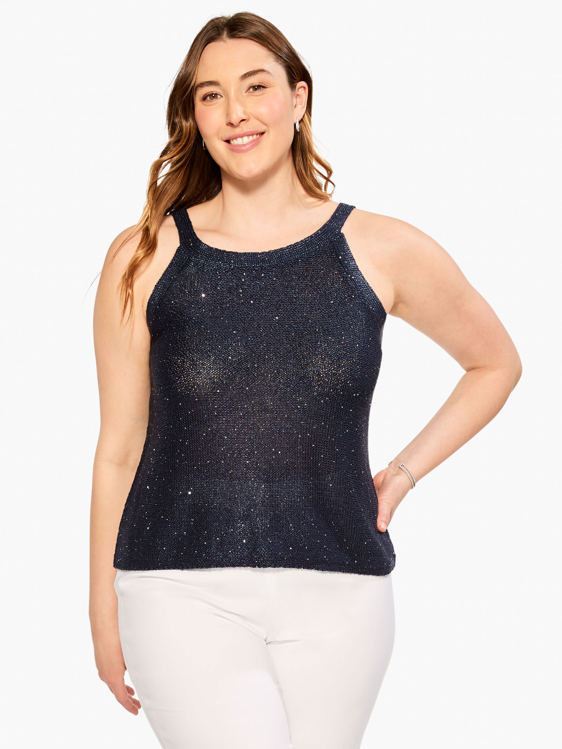 Plus size sequin tank tops online