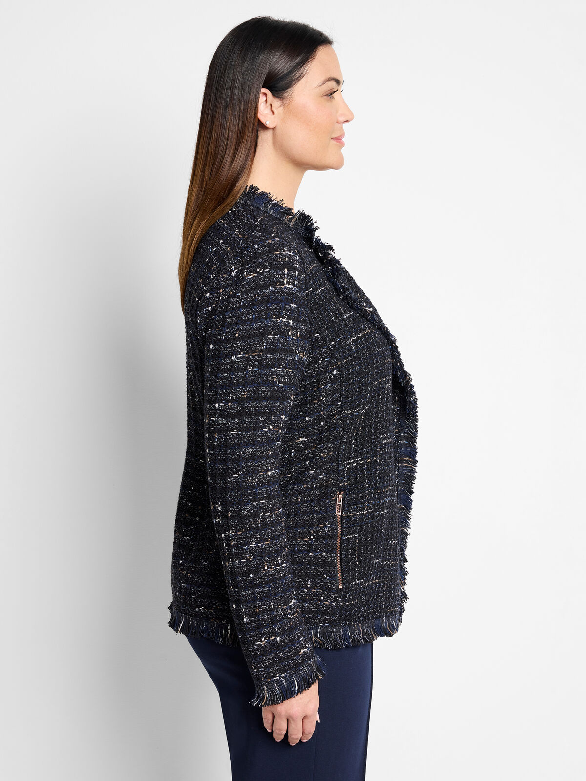 Nightfall Fringe Mix Knit Jacket
