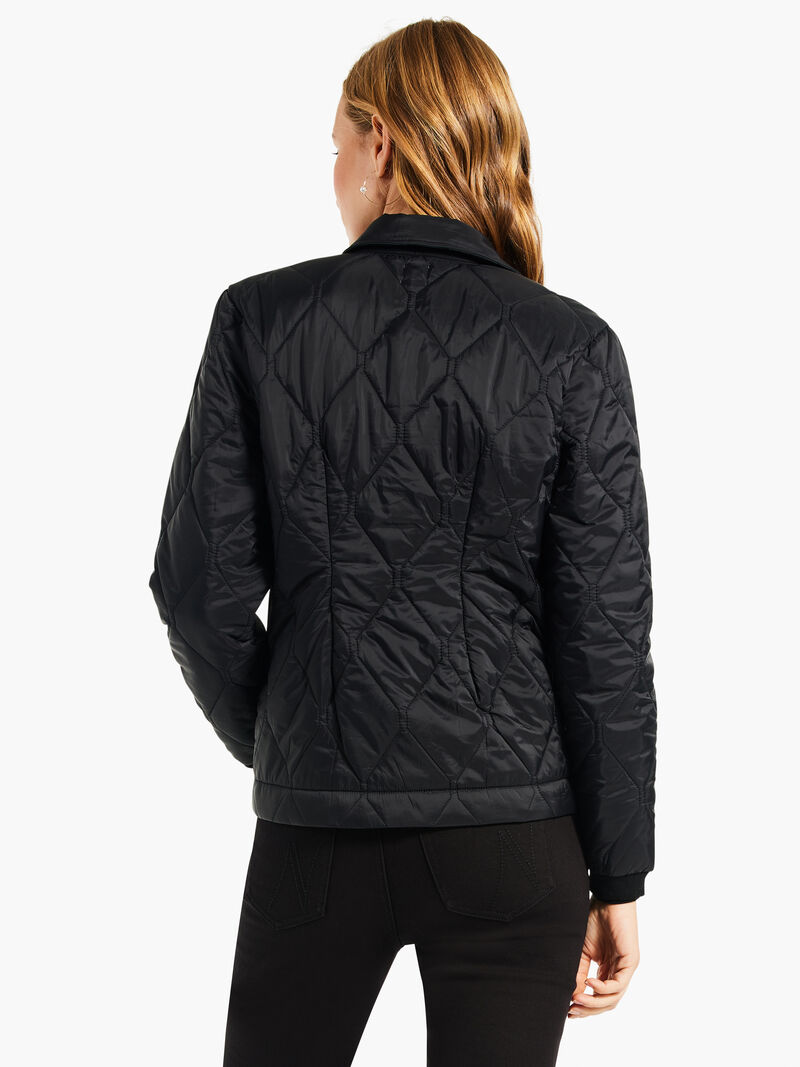 Woman Wears Knit Trim Puffer Jacket image number 2